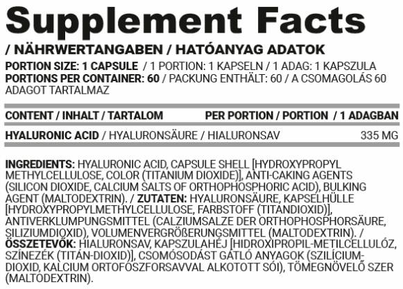 Hyaluron Caps | Hyaluronic Acid 335 mg - 60 капсули