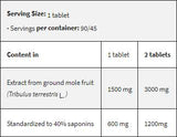 Tribulus Terrestris 1500 / Μέγιστη αντοχή 90 δισκία