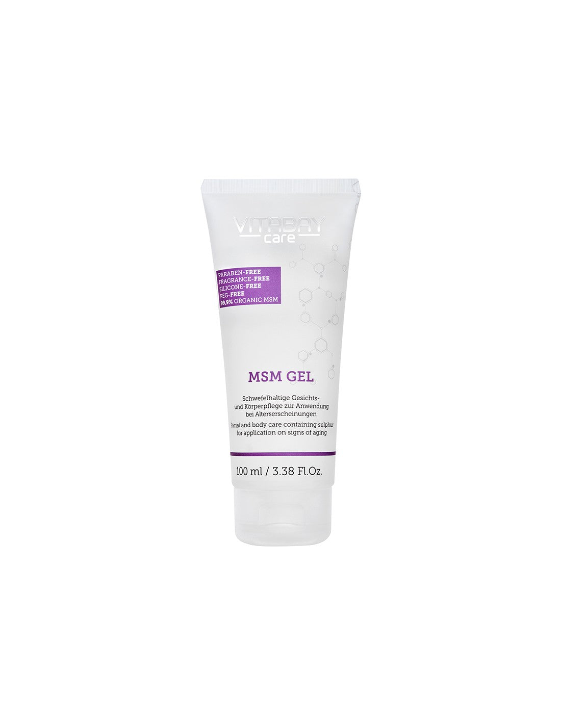 Care MSM Gel - Gel για πρόσωπο και σώμα με 99,9% οργανικό MSM (methylsulfonylmethane), 100 ml Vitabay