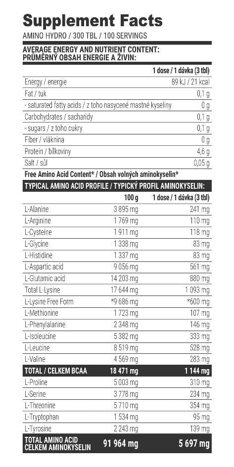 Amino Hydro 4000 mg - 300 Таблетки