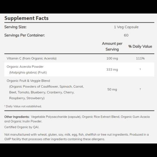 Tru-C | 100 mg Vitamina C din Acerola - 60 capsule