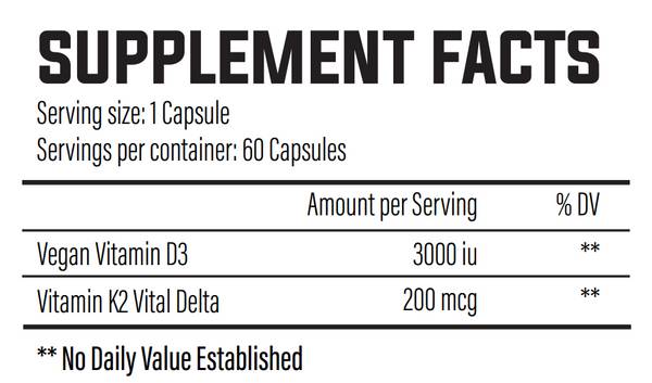 K2 și D3 | 200 mcg și 3000 UI 60 capsule