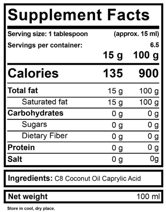 MCT Oil 100% Liquid C8 - 100 мл