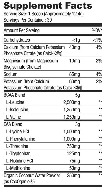 BCAA + EAA | with Electrolytes & Coconut Water - 357~378 грама