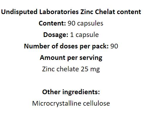 Zinc Chelat 25 mg - 90 капсули