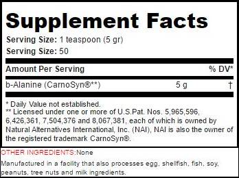 CarnoSyn / Beta Alanine 250 γραμμάρια