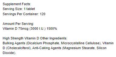 High Strength Vitamin D 3000 IU 120 Таблетки