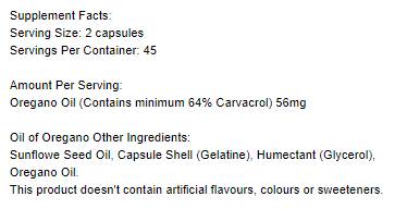 Oil of Oregano 56 mg - 90 капсули