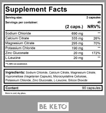 Capsule de ketoliți | Formula Keto Electrolyte - 90 capsule