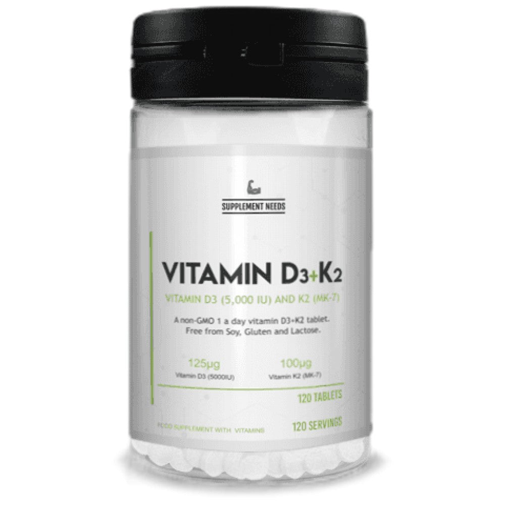 Vitamina D3 și K2 | 5000 UI și 100 mcg 120 comprimate