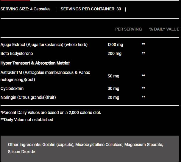 Τουρκεστερόνη 1200 | με Beta-Ecdysterone &amp; AstraGin - 120 κάψουλες