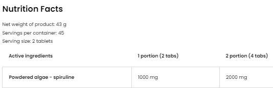 Spiruline - 90 Таблетки