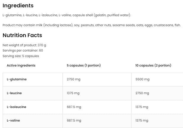 BCAA + Glutamine 5500 mg - 150 капсули