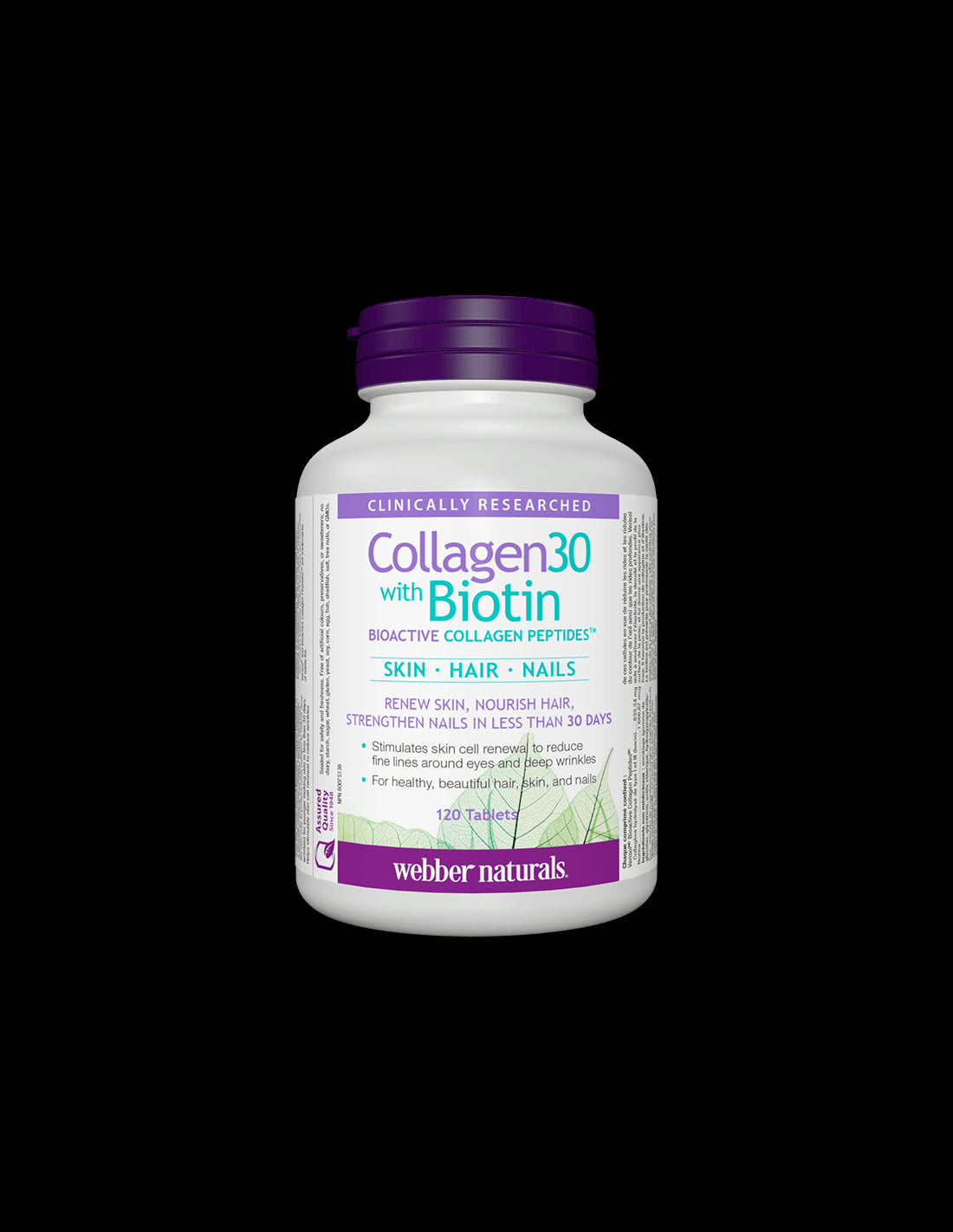 Collagen30® with Biotin / Колаген (биоактивни колагенови пептиди) с биотин, 120 таблетки Webber Naturals