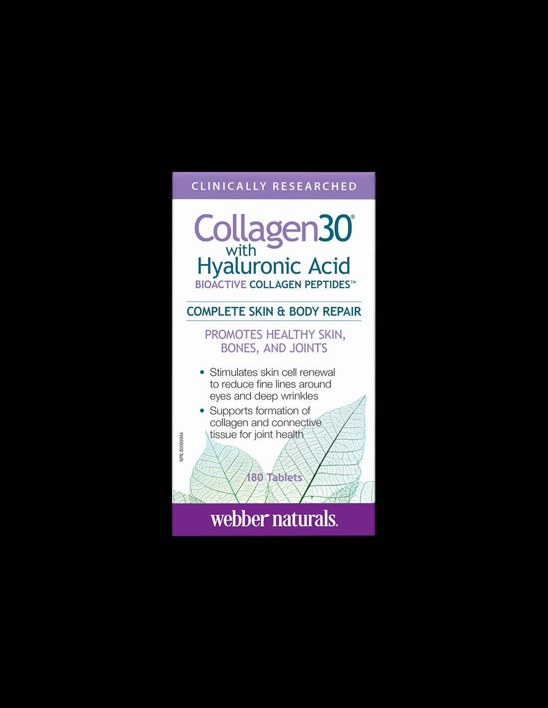 Collagen30® with Hyaluronic Acid / Колаген (биоактивни колагенови пептиди) с хиалуронова киселина, 180 таблетки Webber Naturals