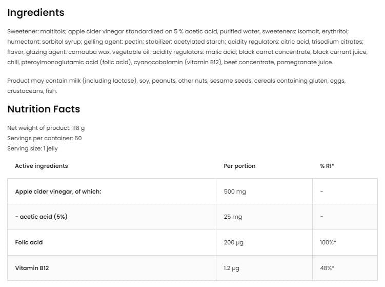 Μηλόξυδο Gummies 60 Gummies