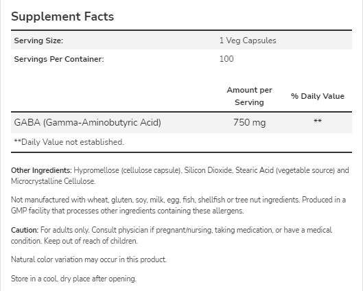 GABA 750 mg - 200 капсули