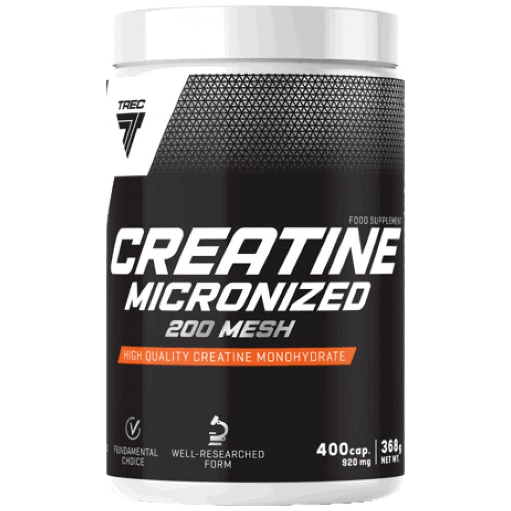 Creatine Micronized 200 Mesh | High Quality Creatine Monohydrate Caps - 400 капсули