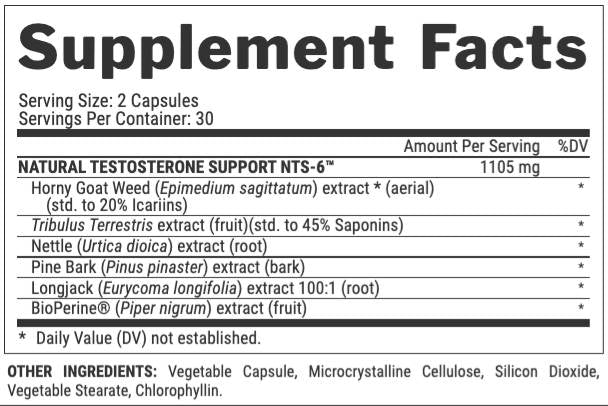 Vitrix NTS-6 | Male Performance Testosterone Support 60 κάψουλες