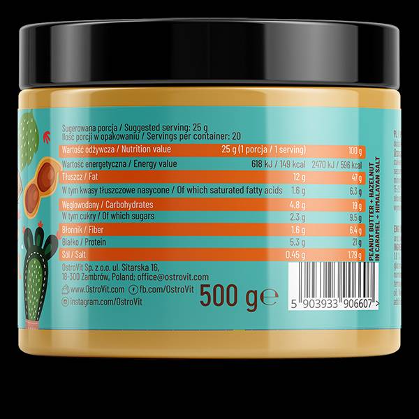 Unt de arahide cu alune in caramel + sare de Himalaya | Crocant 500 de grame