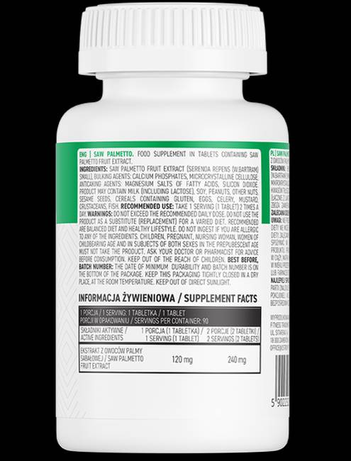 Saw Palmetto Extract 120 mg - 90 Таблетки