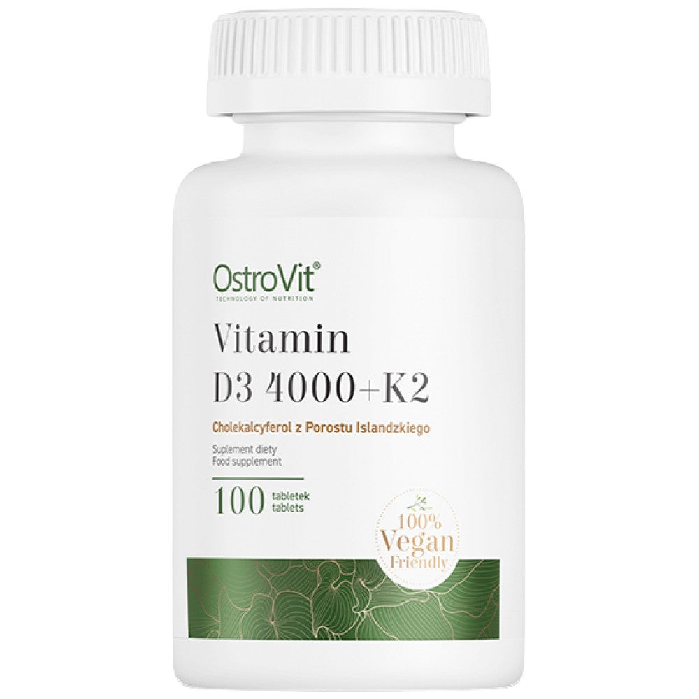 Vitamina D3 4000 UI + K2 100 mcg | Vege 100 tablete