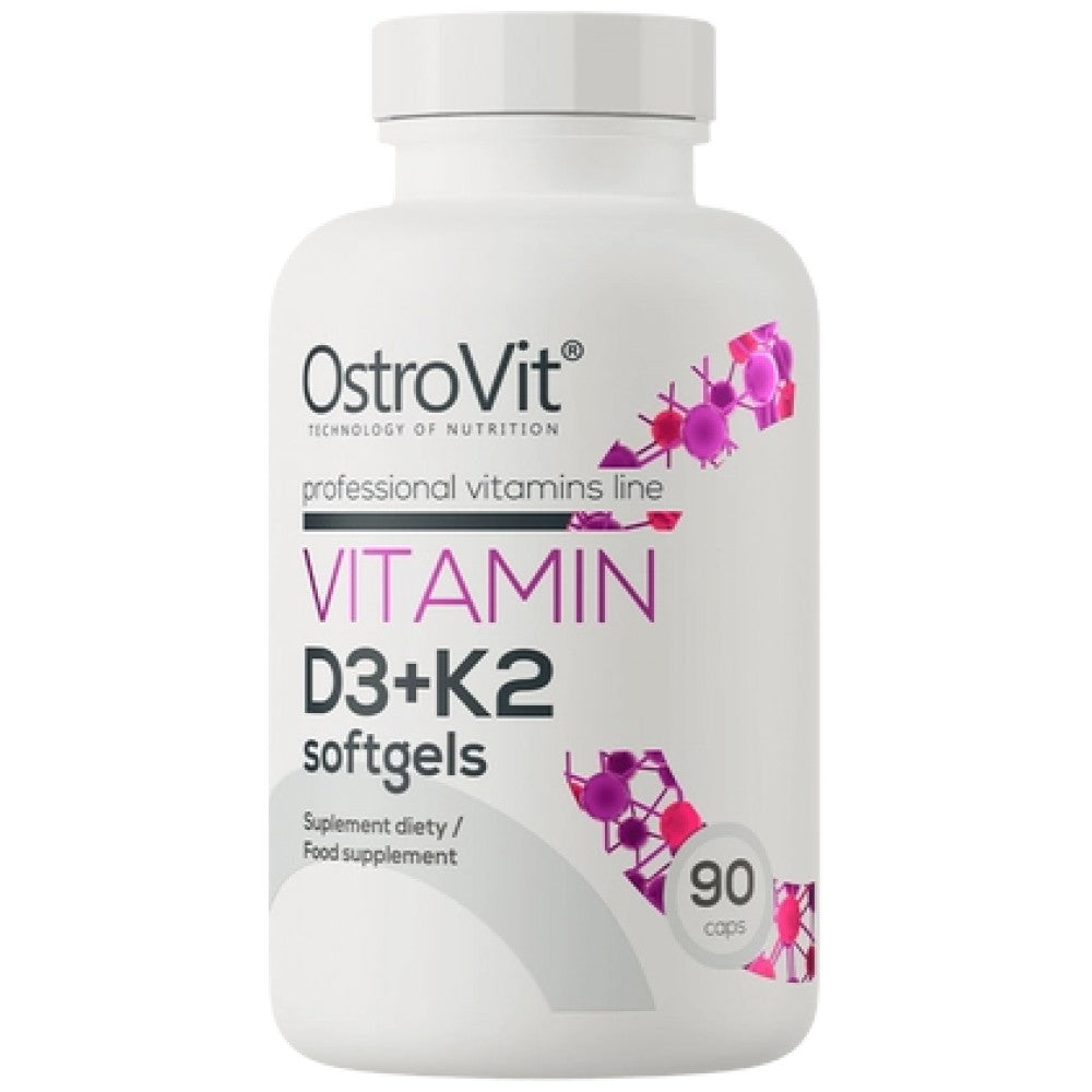 Vitamina D3 2000 + K2 100 mcg 90 capsule de gel