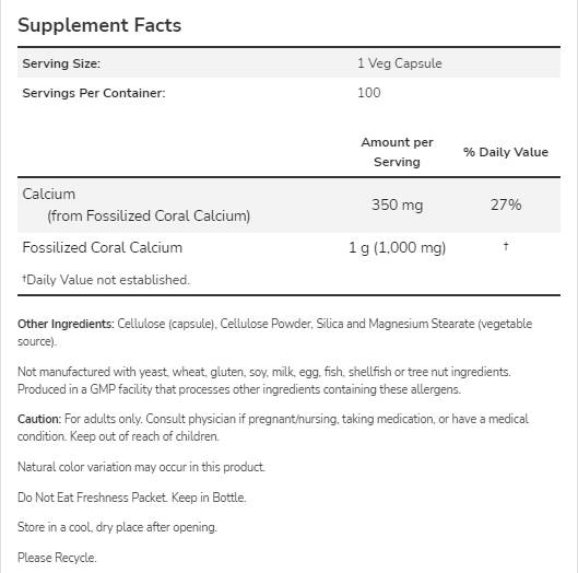 Coral Calcium 1000 mg - 250 капсули