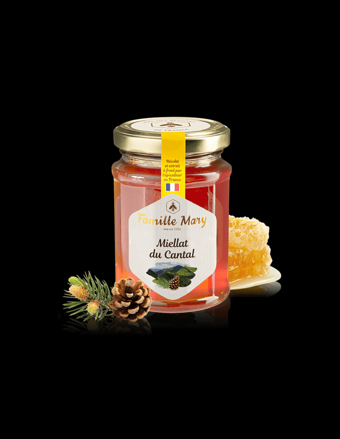 Miellat du Cantal / Miere de albine (Honeydew) din ace de pin, 230 g Famille Mary