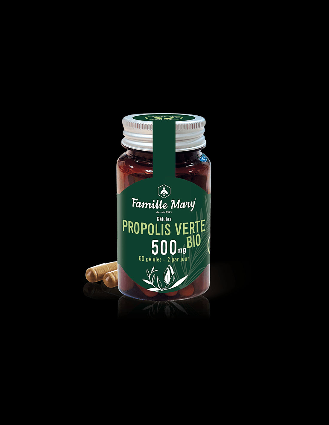 Propolis Verte BIO / Био зелен прополис 500 mg, 60 капсули Famille Mary