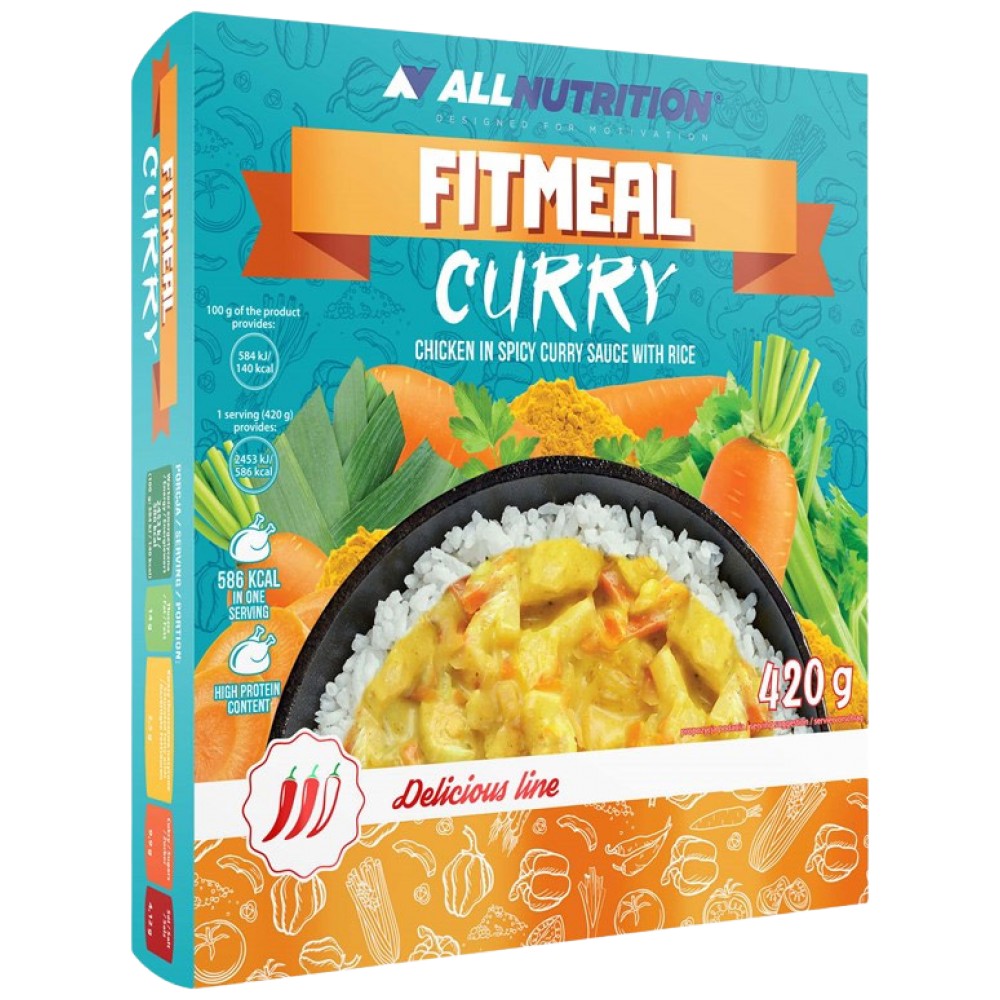 FitMeal Curry | Mâncare bogată în proteine ​​gata de consumat - 420 de grame