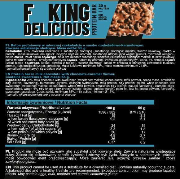 F**CKING Delicious Protein Bar - 55 de grame