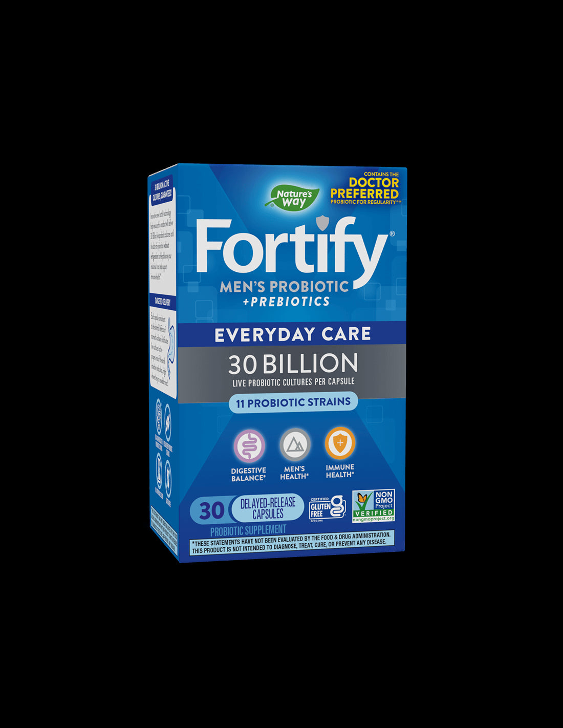 Fortify Men’s Probiotic + Prebiotic Everyday Care - Фортифай пробиотик за мъже - 30 милиарда активни пробиотици, 30 капсули Nature’s Way