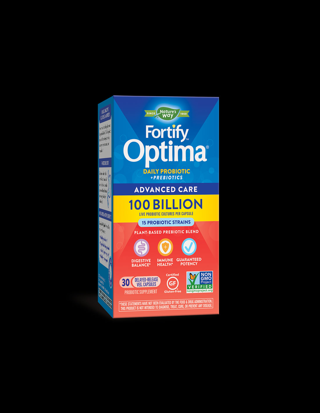 Fortify™ Optima Advanced Care Probiotic - Фортифай Оптима пробиотик + пребиотици, 100 милиарда активни пробиотици, 30 капсули Nature’s Way