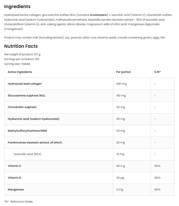 Flex Regen | Collagen + Glucosamine, Chondroitin, MSM, Hyaluronic Acid - 120 Таблетки