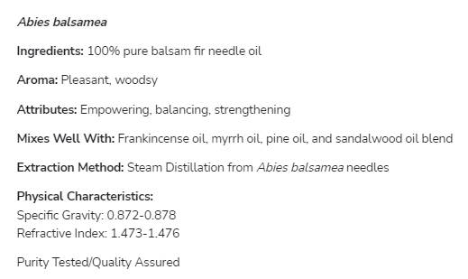 Ulei de ac de brad balsam | 100% Abies Balsamea Pură - 30 ml