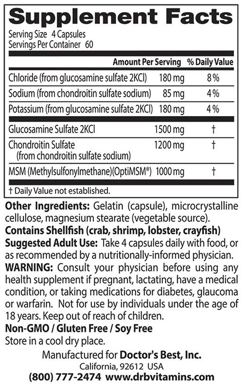 BEST Glucosamine Chondroitin & MSM - 240 капсули