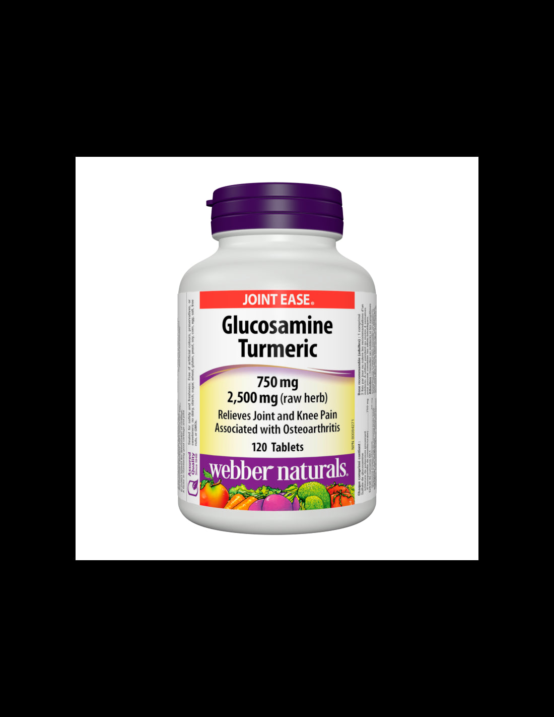 Glucosamine Turmeric - Глюкозамин Сулфат + Kуркума - Здрави стави, 120 таблетки Webber Naturals