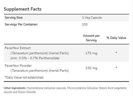 Feverfew 325 mg - 100 капсули