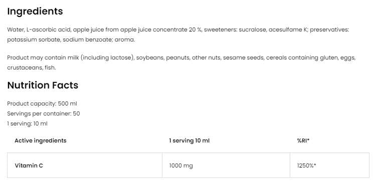 Vitamina C 1000 lichid 500 ml