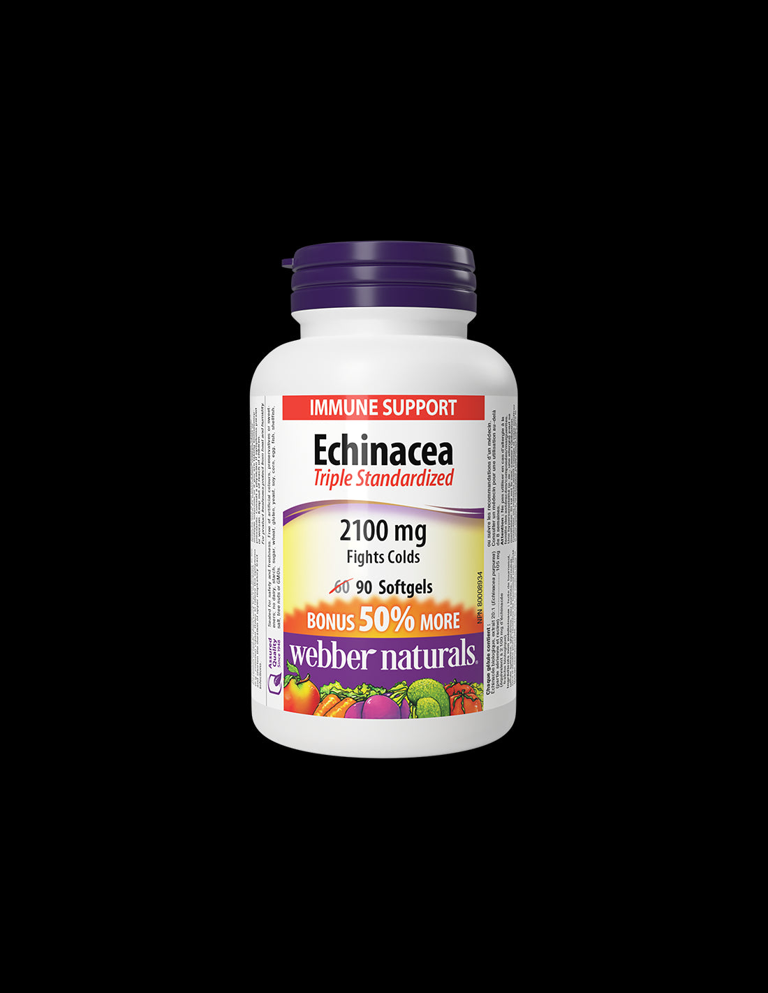 Imunitate - Echinacea (extract triplu standardizat) 2100 mg, 90 capsule softgel