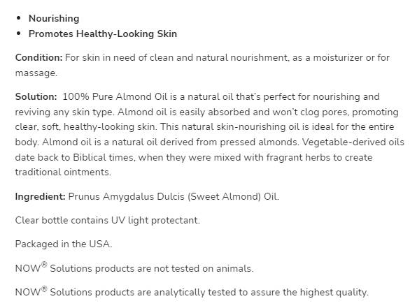 Sweet Almond Oil | 100% Pure Moisturizing Oil - 118 мл