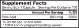 Acid folic 800 mcg 100 capsule