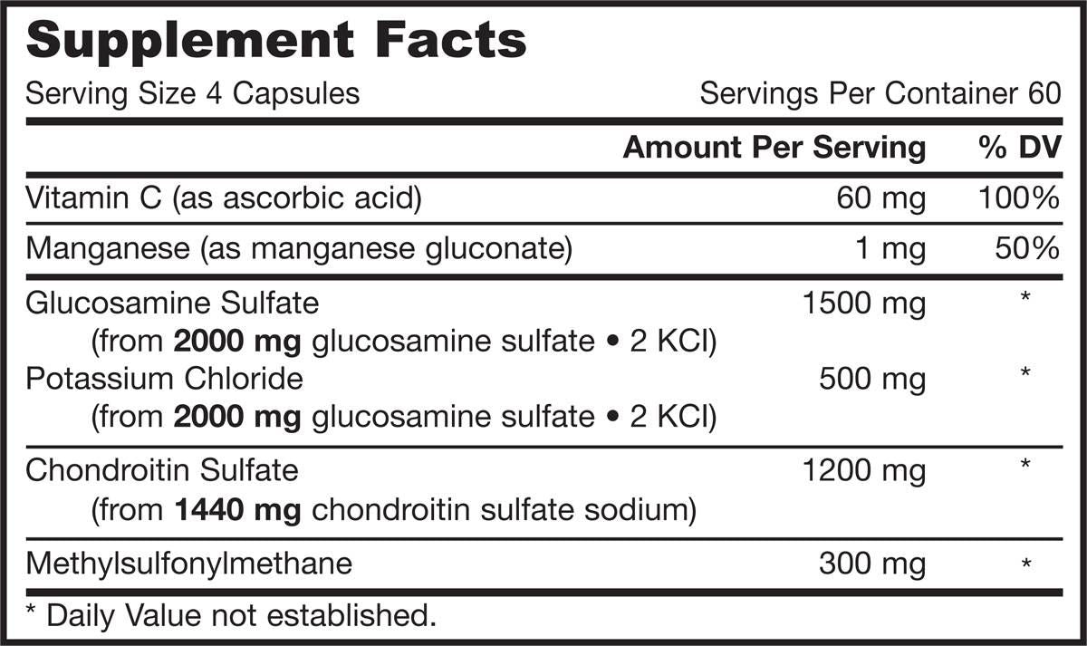 Glucosamine, Chondroitin, MSM - 240 капсули