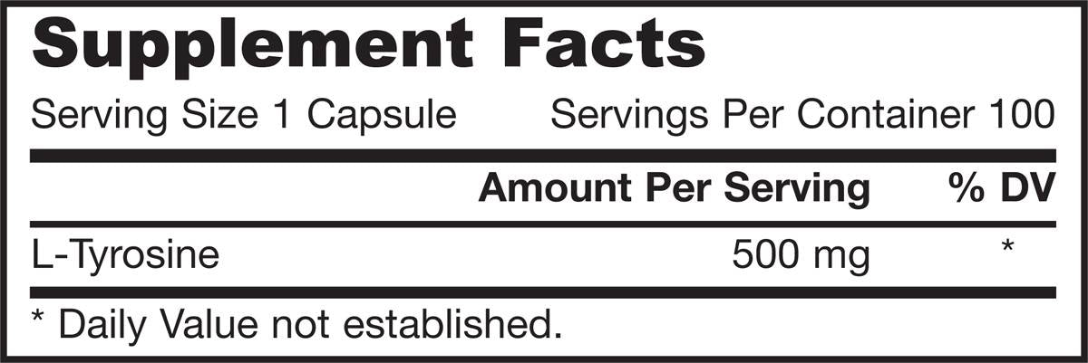 L-tirozină 500 mg - 100 capsule