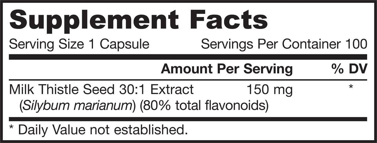 Milk Thistle 150 mg | Standardized 30:1 Extract - 200 капсули