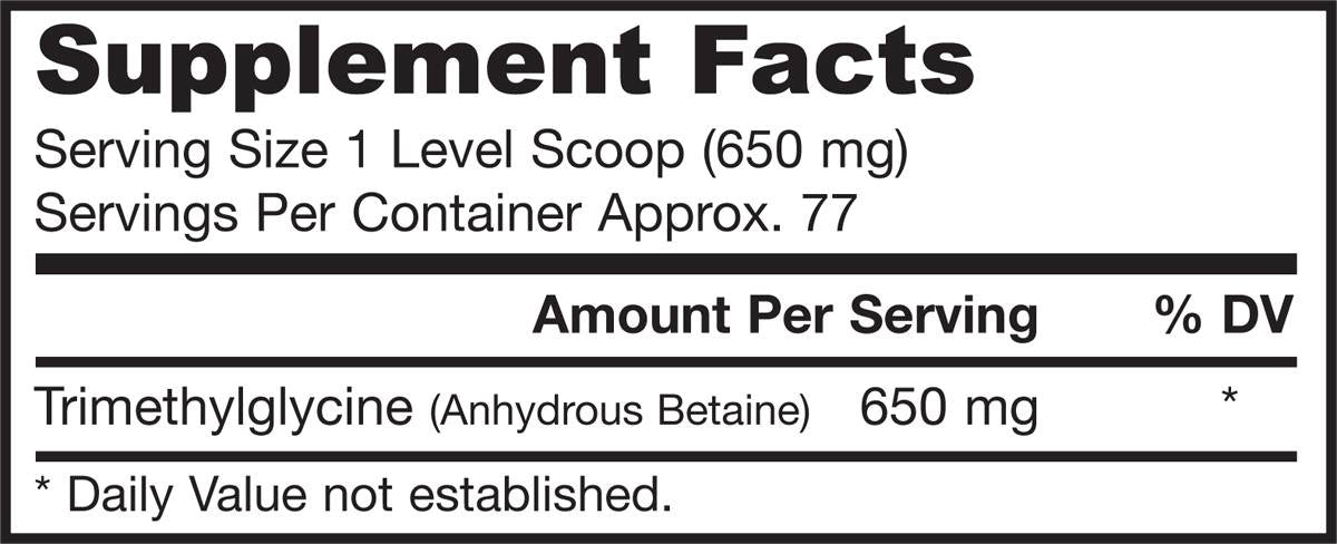 TMG Crystals Powder 650 mg 50 grame