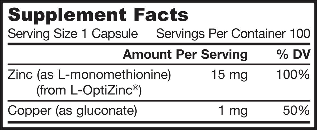 Zinc Balance / L-Opti Zinc 15 mg - 100 capsule