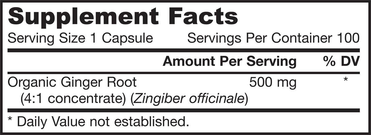 Ghimbir 4:1 Concentrat 500 mg 100 capsule