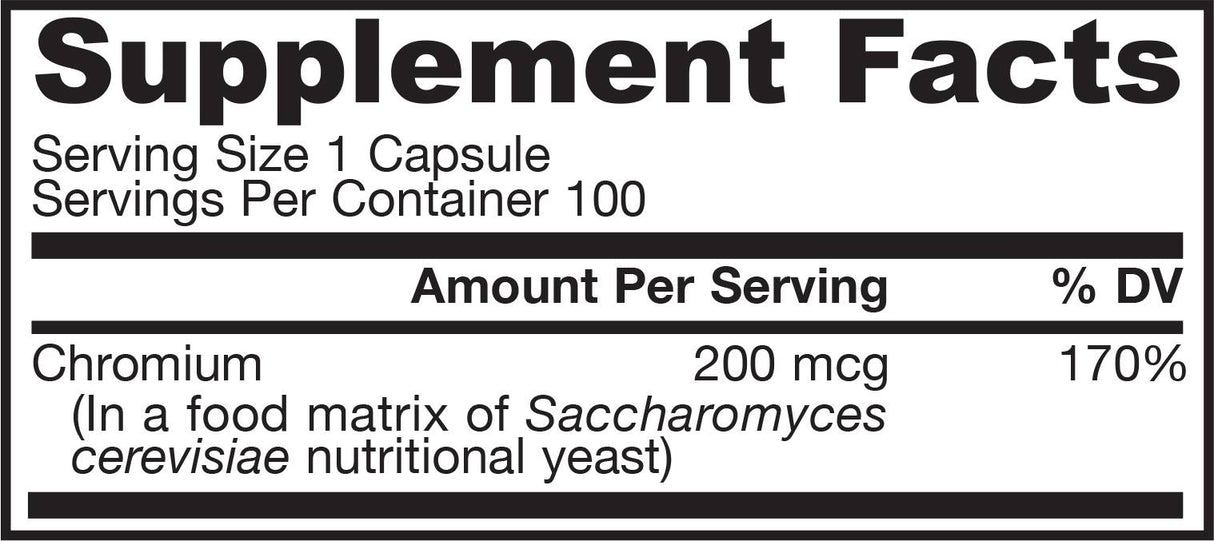 Chromium GTF 200 mcg 100 κάψουλες